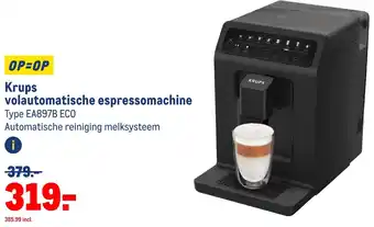 Makro Krups volautomatische espressomachine Type EA897B ECO aanbieding