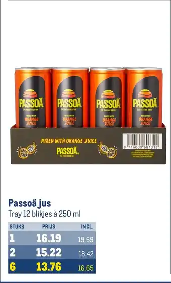 Makro Passoã jus Tray 12 blikjes à 250 ml aanbieding