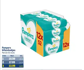 Makro Pampers billendoekjes Pak 12x 52 stuks aanbieding