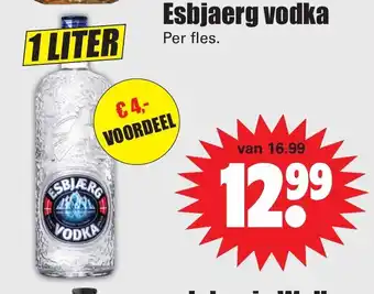 Dirk Esbjaerg vodka 1liter aanbieding