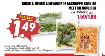 MCD Supermarkt Rucola, Veldsla Melange Of Aardappelblokjes Met Frietkruiden aanbieding