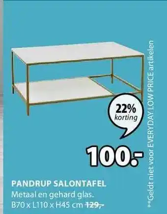 Jysk pandrup salontafel aanbieding