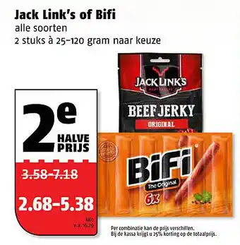 Poiesz Jack Link's of Bifi 120gram aanbieding