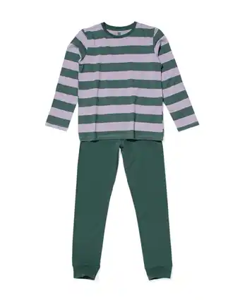 HEMA HEMA Kinder Pyjama Strepen Groen (groen) aanbieding