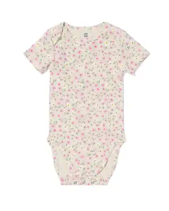 HEMA HEMA Meegroei Romper Rib Bamboe Met Stretch Bloemen Multi (multi) aanbieding