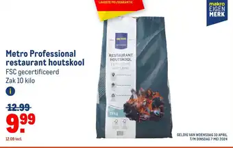 Makro Metro Professional restaurant houtskool aanbieding