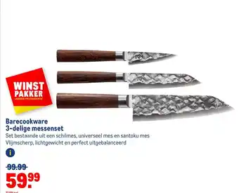 Makro Barecookware 3 delige messenset aanbieding