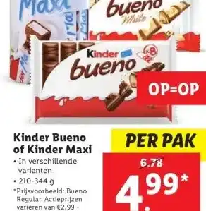 Lidl Kinder Bueno aanbieding