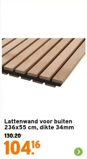 GAMMA Lattenwand voor buiten 236x55 cm, dikte 34mm aanbieding