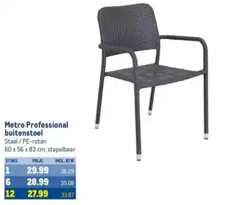 Makro Metro Professional buitenstoel Staal/PE-rotan aanbieding