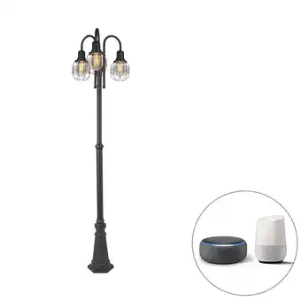 Lampenlicht.nl Smart buitenlamp zwart 3-lichts IP44 incl. Wifi ST64 - Guardado aanbieding