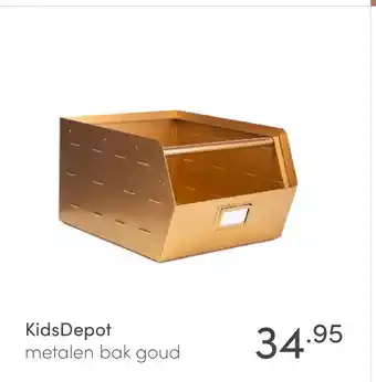 Baby & Tiener KidsDepot metalen bak goud aanbieding