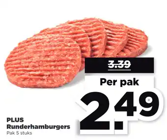 PLUS Plus runderhamburgers aanbieding