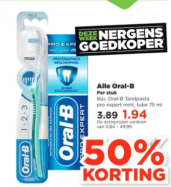 PLUS Alle oral-b 75 ml aanbieding