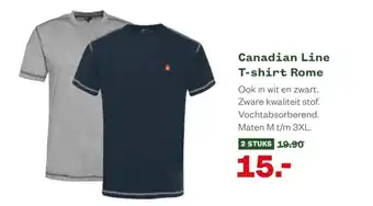 Welkoop Canadian Line T-shirt Rome Maten M t/m 3XL aanbieding