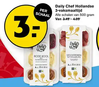 Hoogvliet Daily chef hollandse 3-vaksmaaltijd 500 gram aanbieding