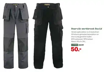 Welkoop Storvik werbroek David 65% polyester, 35% katoen. Maten XS t/m 3XL. aanbieding