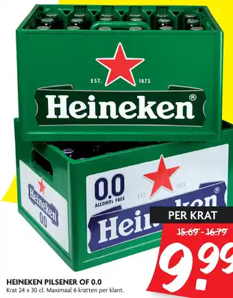 Dekamarkt Heineken pilsener of 0.0 aanbieding