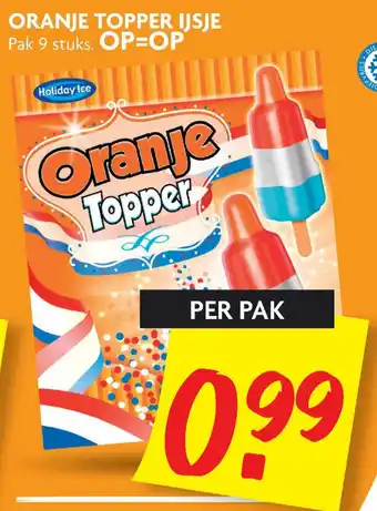 Dekamarkt Oranje topper ijsje aanbieding