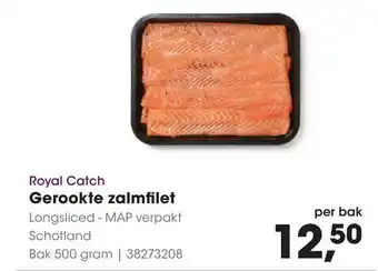 HANOS Gerookte zalmfilet 500 gram per bak aanbieding