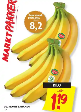 Dekamarkt Del Monte Bananen 1kg aanbieding