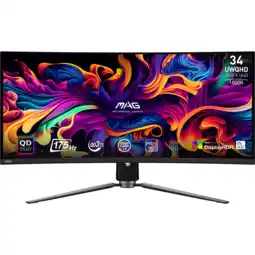 MediaMarkt MSI Mag 341cqp Qd-oled - 34 Inch 3440 X 1440 (ultrawide Quad Hd) 0.03 Ms 175 Hz aanbieding