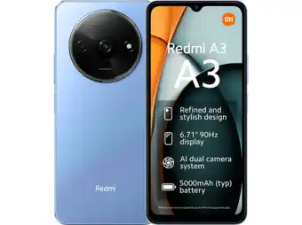 MediaMarkt XIAOMI Redmi A3 - 64 GB Blauw aanbieding