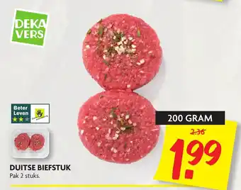 Dekamarkt Duitse biefstuk 200g aanbieding