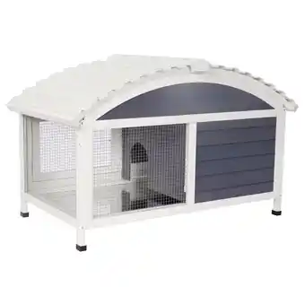 Pets Place Adori Konijnenhok Jax - Dierenverblijf - 117x70x74 cm Grijs Wit aanbieding