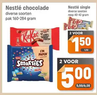 Dagwinkel Nestlé Chocolade Of Nestlé Single aanbieding