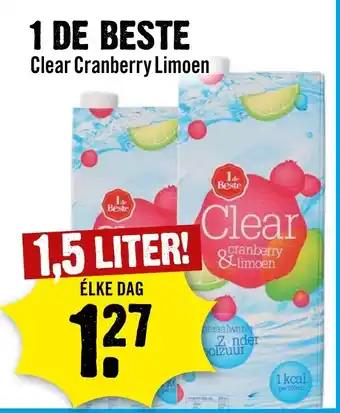 Dirck 3 Clear Cranberry Limoen 1,5 LITER aanbieding