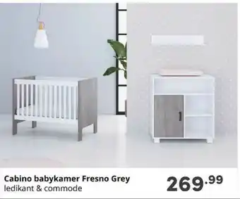 Baby & Tiener Cabino Babykamer Fresno Grey Ledikant & Commode aanbieding