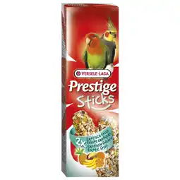 Pets Place Versele-Laga Prestige Sticks Gropar Exotisch Fruit - Vogelsnack - 2x70 g aanbieding