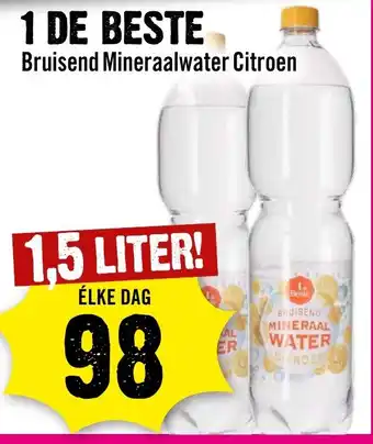 Dirck 3 Bruisend Mineraalwater Citroen 1,5 LITER aanbieding