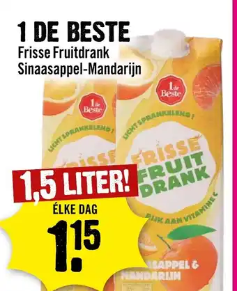 Dirck 3 Frisse Fruitdrank Sinaasappel Mandarijn 1,5 LITER aanbieding