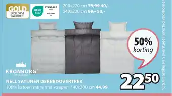 Jysk KRONBORG NELL SATIJNEN DEKBEDOVERTREK aanbieding