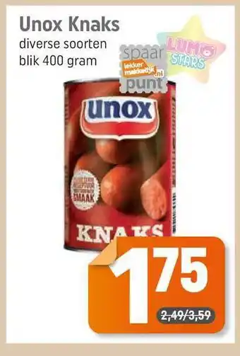 Dagwinkel Unox Knaks aanbieding