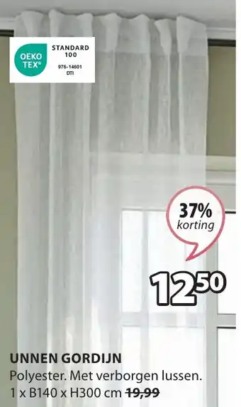 Jysk UNNEN GORDIJN aanbieding