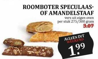 MCD Supermarkt Roomboter Speculaas- Of Amandelstaaf aanbieding
