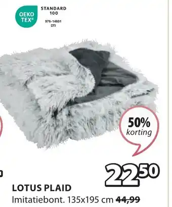 Jysk LOTUS PLAID aanbieding