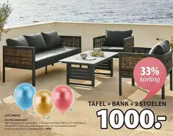 Jysk TAFEL + BANK + 2 STOELEN aanbieding