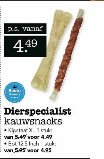 Dierspecialist Dierspecialist Kauwsnacks aanbieding