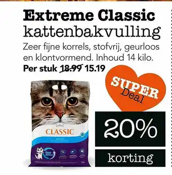 Dierspecialist Extreme Classic Kattenbakvulling 20% Korting aanbieding