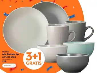 Blokker Alle blokker los servies oslo 3+1 Gratis aanbieding