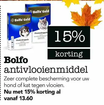 Dierspecialist Bolfo Antivlooienmiddel 15% Korting aanbieding