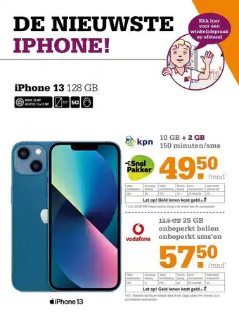 Telecombinatie IPhone 13 128 GB aanbieding