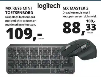 Paradigit Logitech MX Keys Mini Toetsenbord Of MX Master 3 Draadloze Muis aanbieding