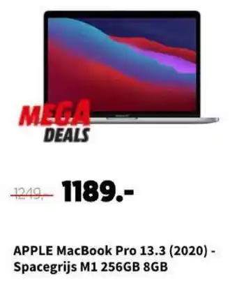 MediaMarkt Apple MacBook Pro 13.3" (2020) Spacegrijs M1 256GB 8GB aanbieding