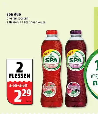 Poiesz Spa duo 1liter aanbieding