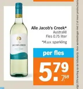 Albert Heijn Alle Jacob's Creek* Australië Fles 0.75 liter *M.u.v. sparkling aanbieding